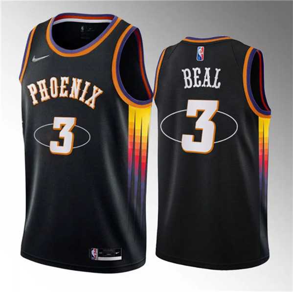 Men%27s Phoenix Suns #3 Bradley Beal Black Statement Edition Stitched Basketball Jersey